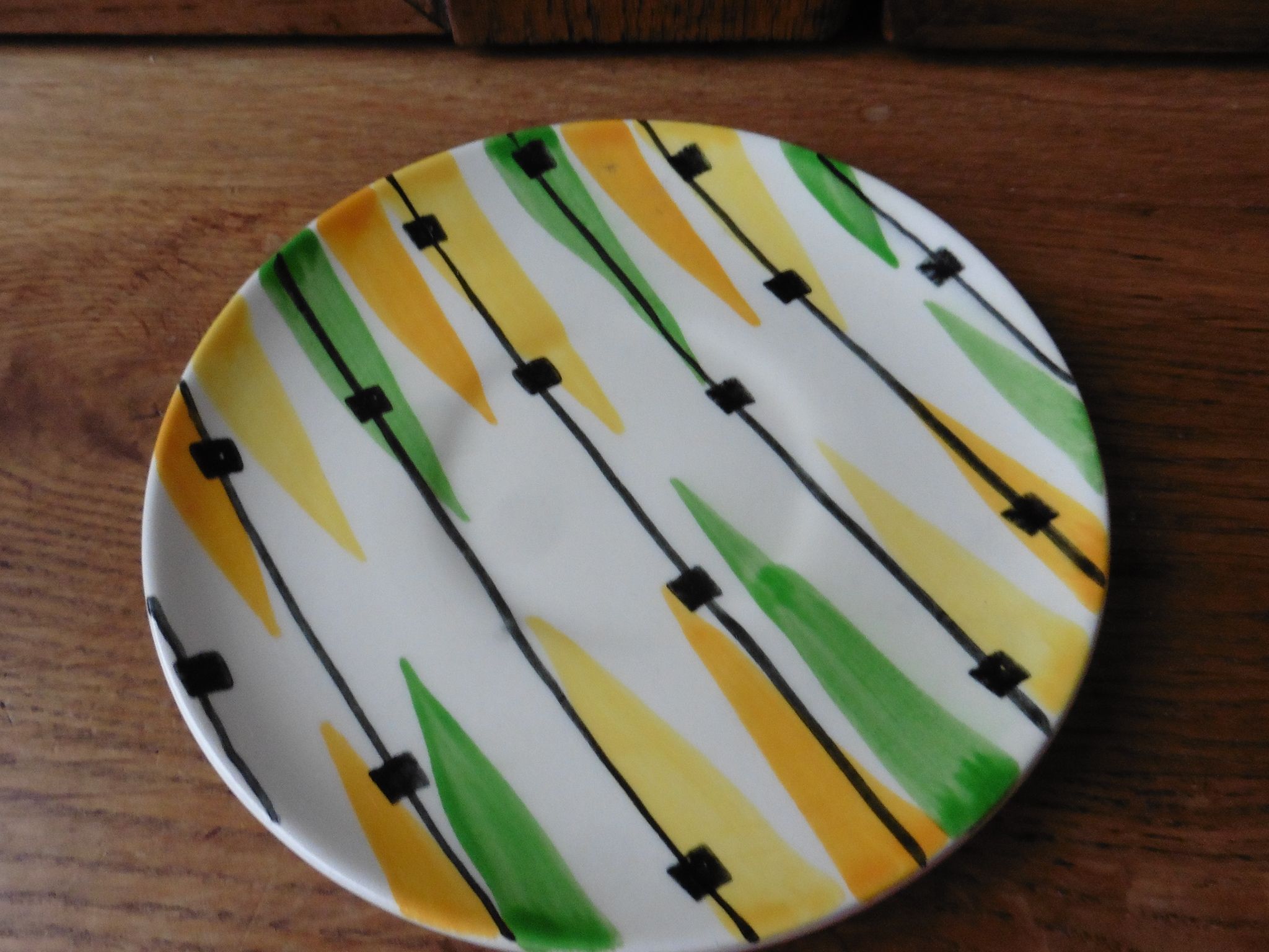 6 cups and saucers signed St Clement hand painted 1960