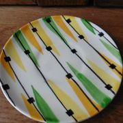 6 cups and saucers signed St Clement hand painted 1960