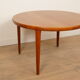 Vintage round dining table | Teak | Extendable | 120–220 cm