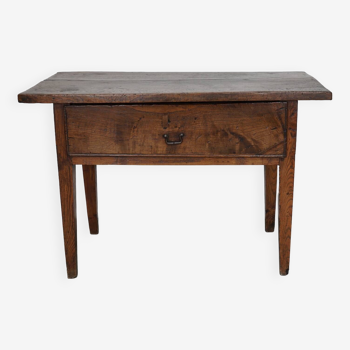 Antique Spanish Rustic Farmhouse Chestnut Side Table / Console, 18th Century