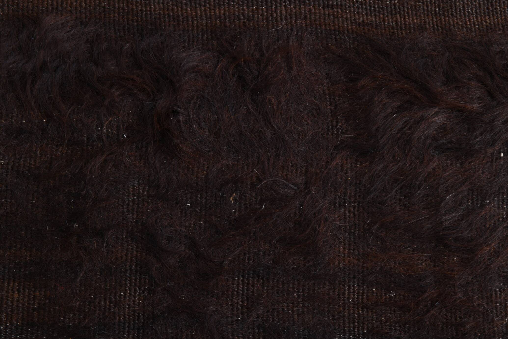 Dark Brown Beige Aesthetic Vintage Rug, 135x165Cm