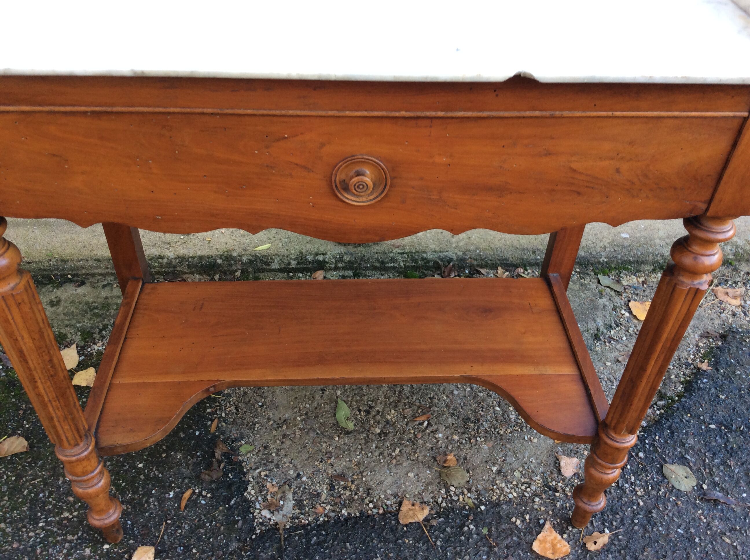 Dressing table time Louis Philippe cherry and marble 1880