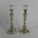 Set of 2 mercury candlesticks, circa 1900 (poor man's silver)