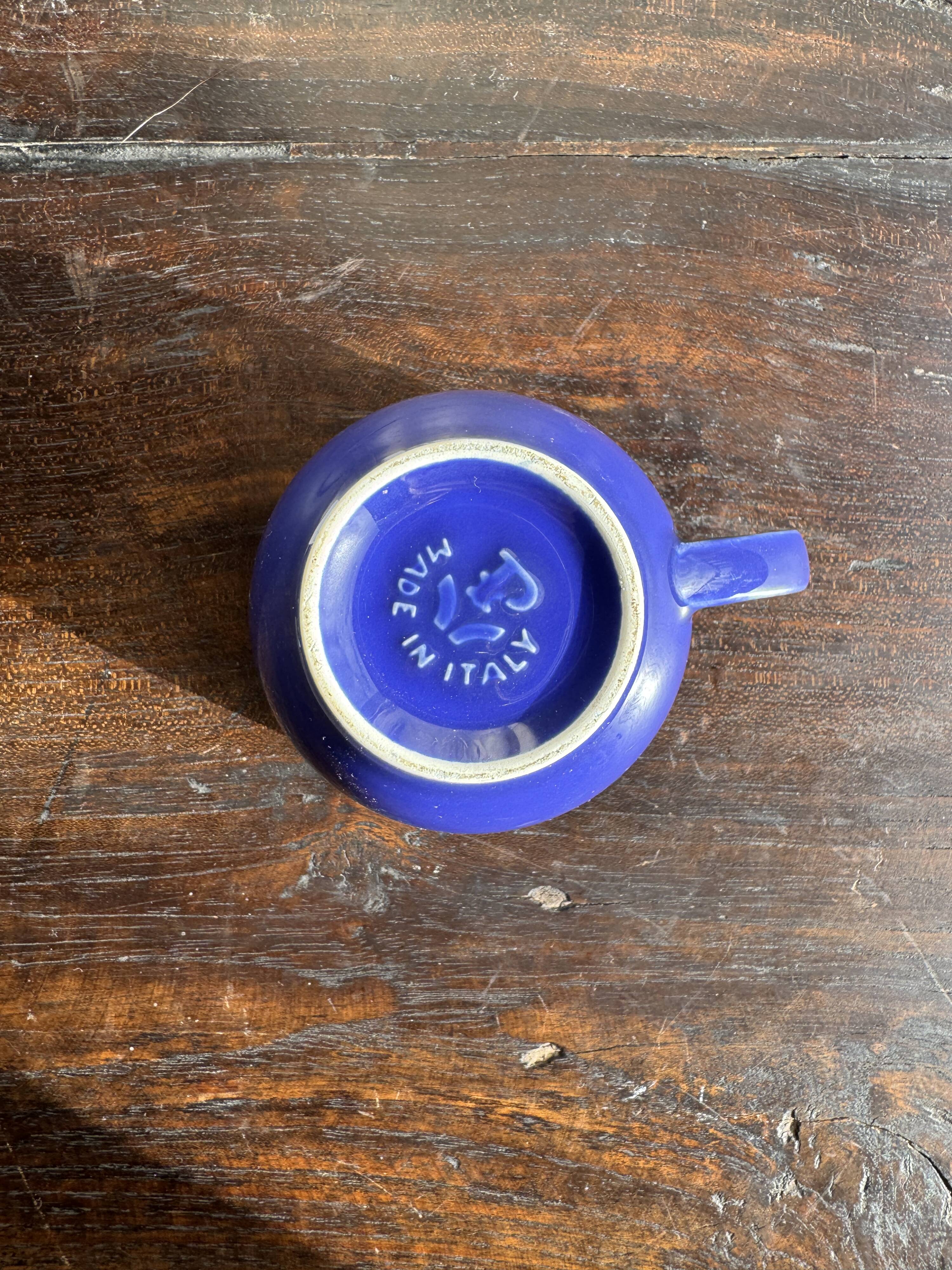 Set of 12 small vintage espresso cups duo in blue Made in Italy