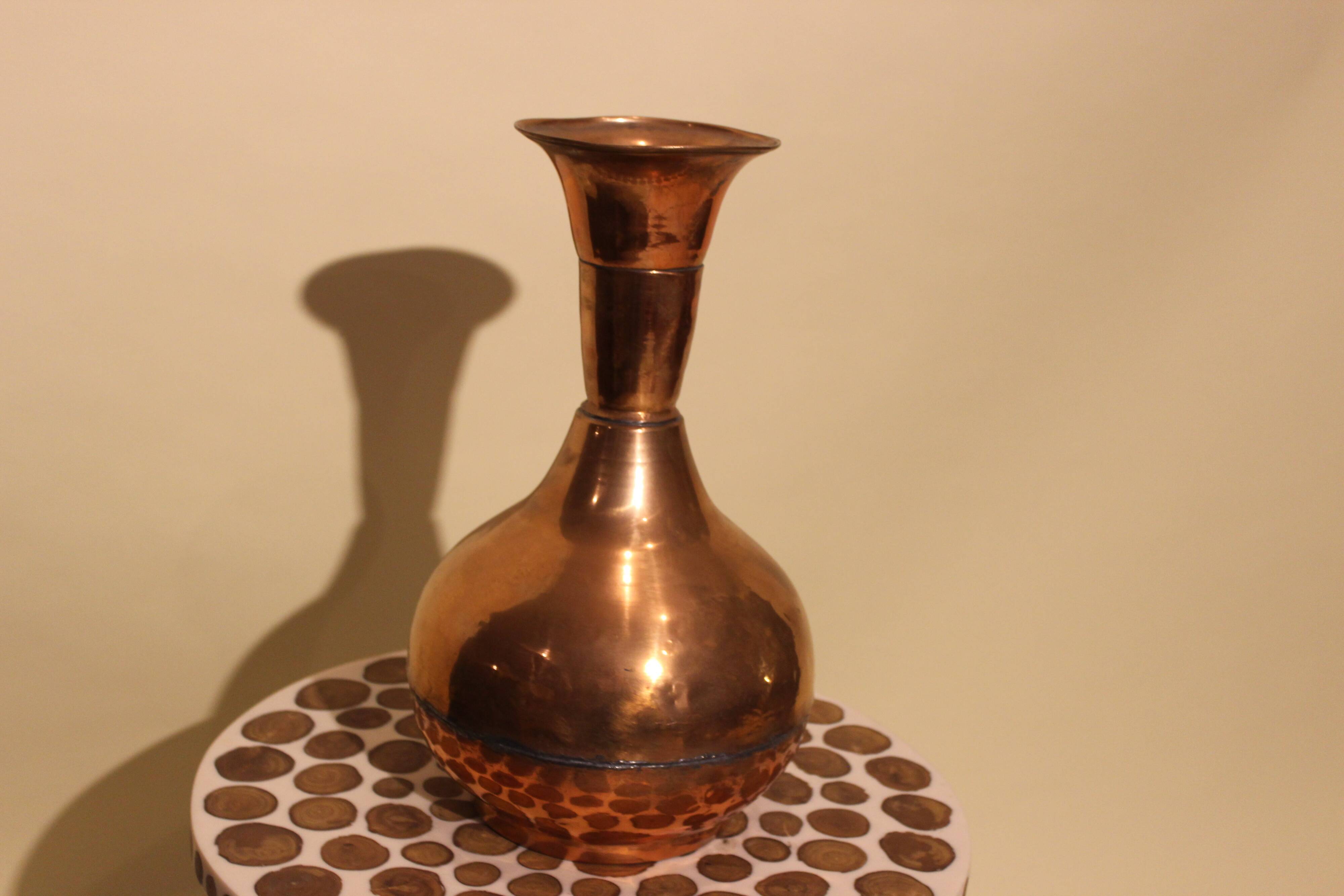 Red copper vase