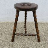 Antique tripod stool, farmhouse stool, 1950s-1960s