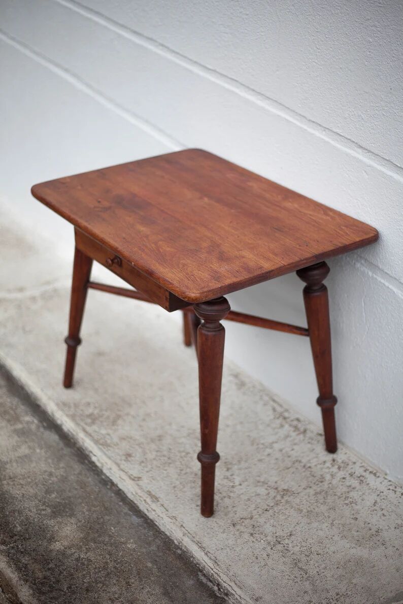 Wooden coffee table with drawer Thonet, side table bedside table, vintage end table.