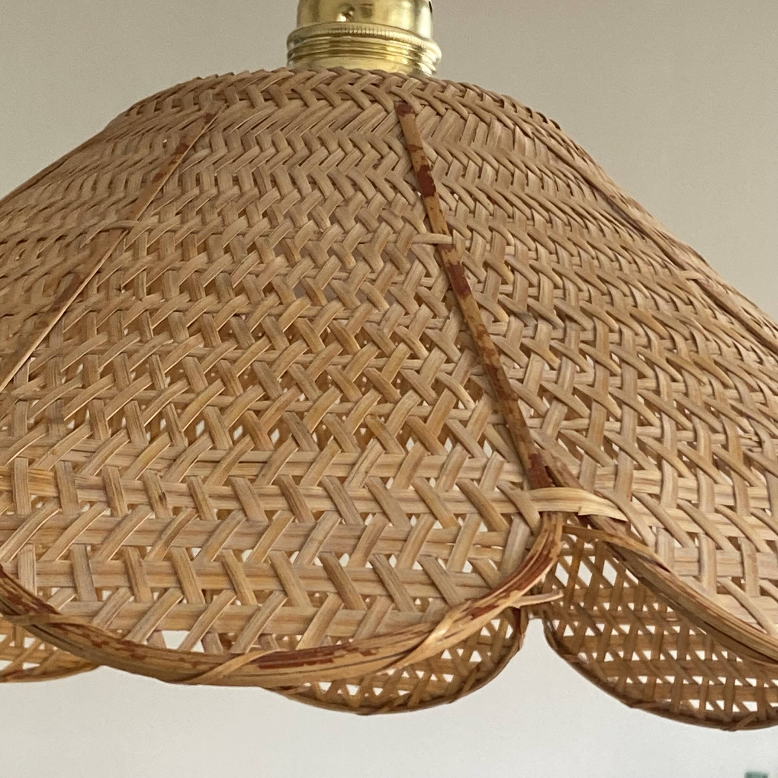 Vintage rattan chandelier pendant light decoration