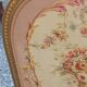 Golden wooden fireplace screen and Aubusson tapestry, 19th century.
