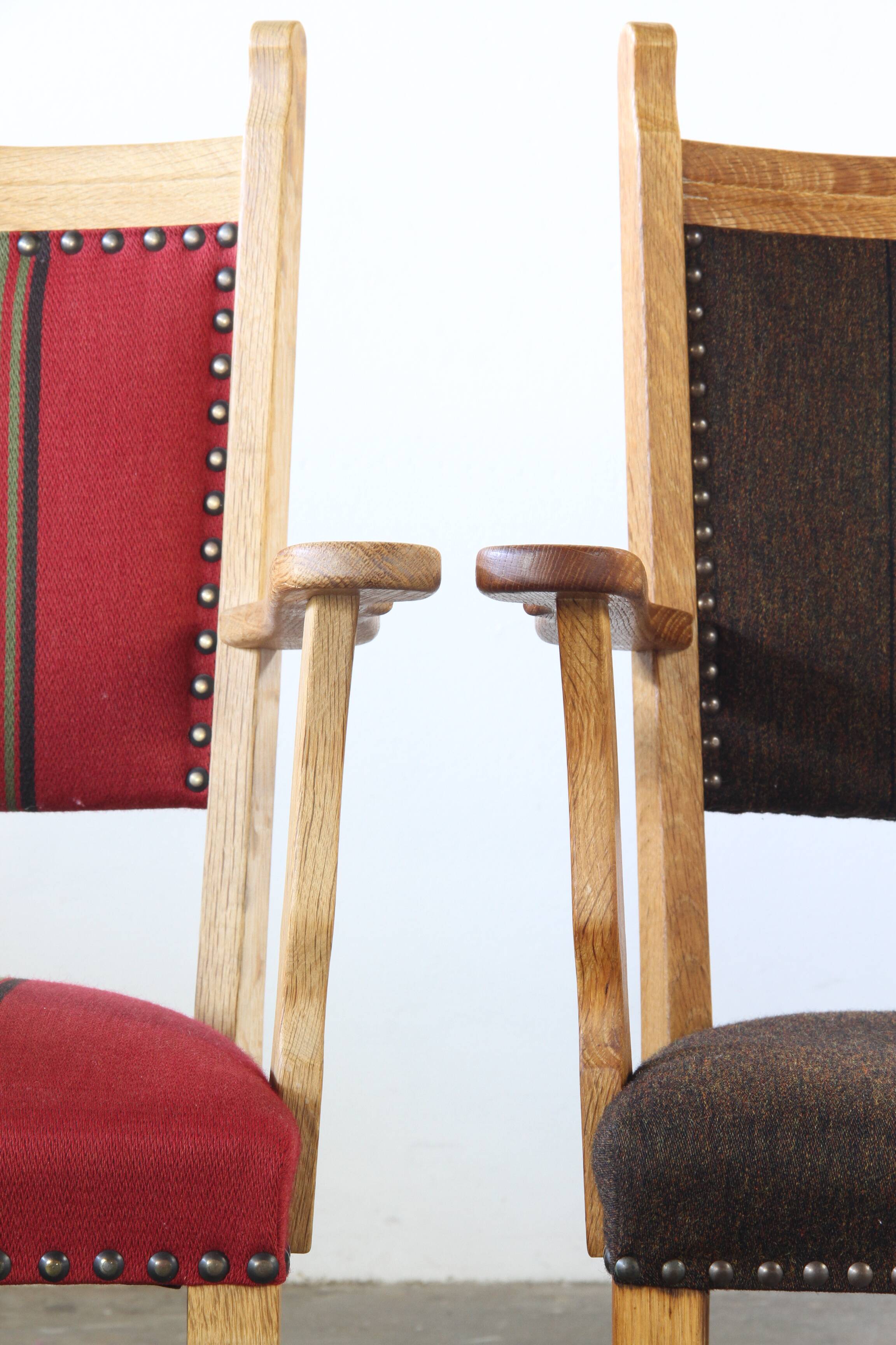 Vintage Pair of Danish Brutalist Armchairs, Henning Kjærnulf Style, 1960s