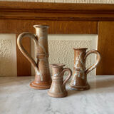 Vintage stoneware candlesticks