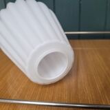 White Ribbed Opaline Drop Lampshade, Circa 1960