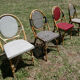 Lot of 4 chairs bistro terrace "Parisian" rattan and braiding