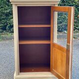 Vitrine bonnetière Louis Philippe rénovée en merisier brut