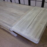 Art-deco table solid oak patina with lime