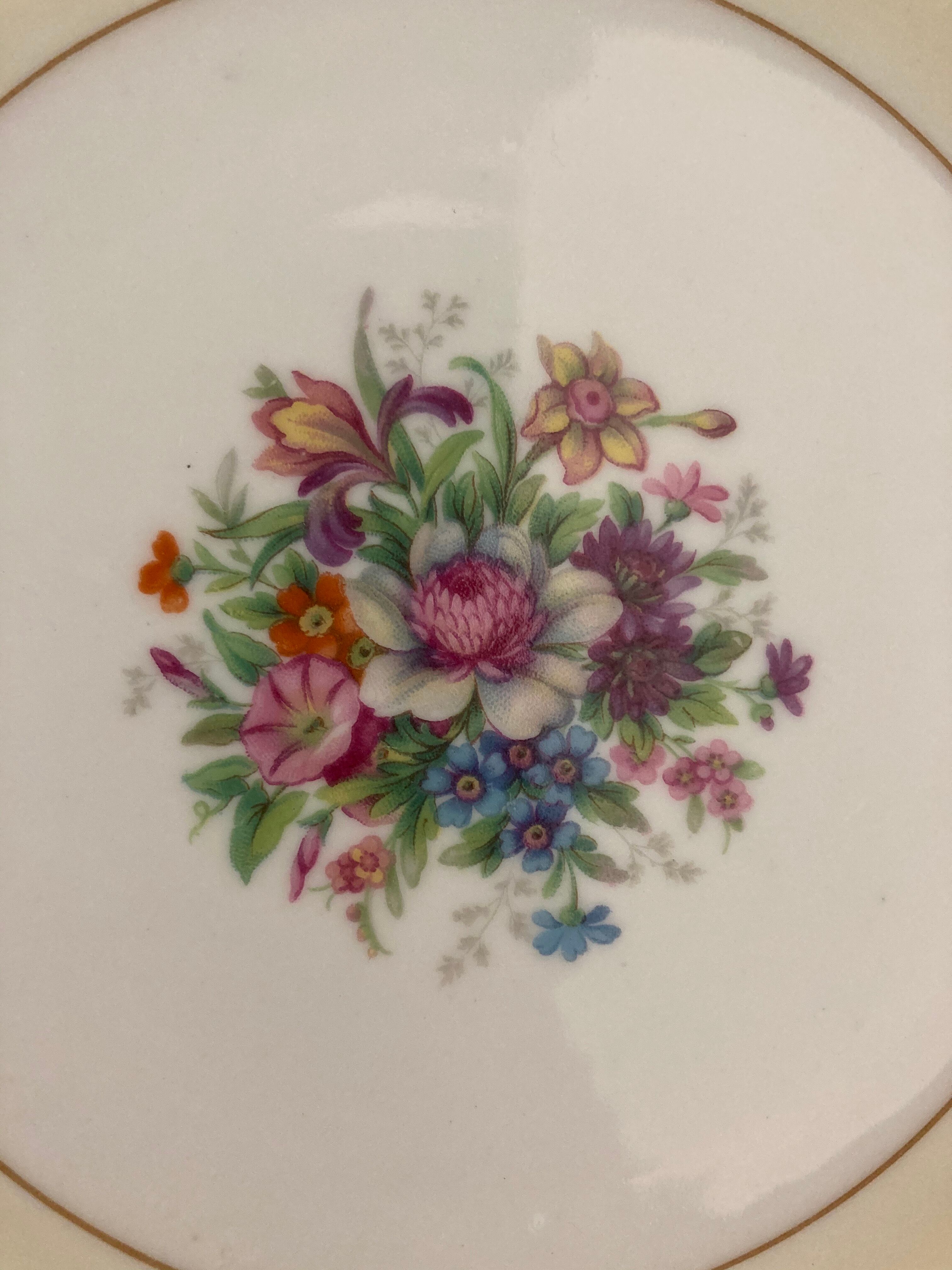 Dessert service 12 plates and a platter of Limoges