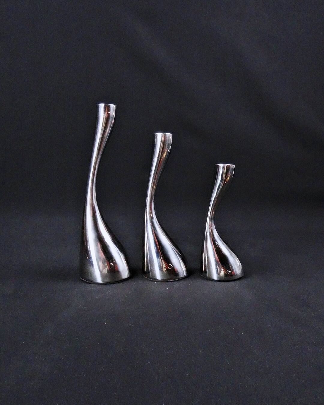 Scandinavian steel candle holders by Design by Mencke & Vagnby Nuance Vintage