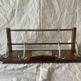 Art Deco wooden wall coat rack