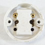 3 Ancient porcelain switches and industrial vintage crhomé metal