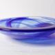 Large Blue Glass Bowl Atoll by Anna Ehrner for Kosta Boda / Sweden / 1990