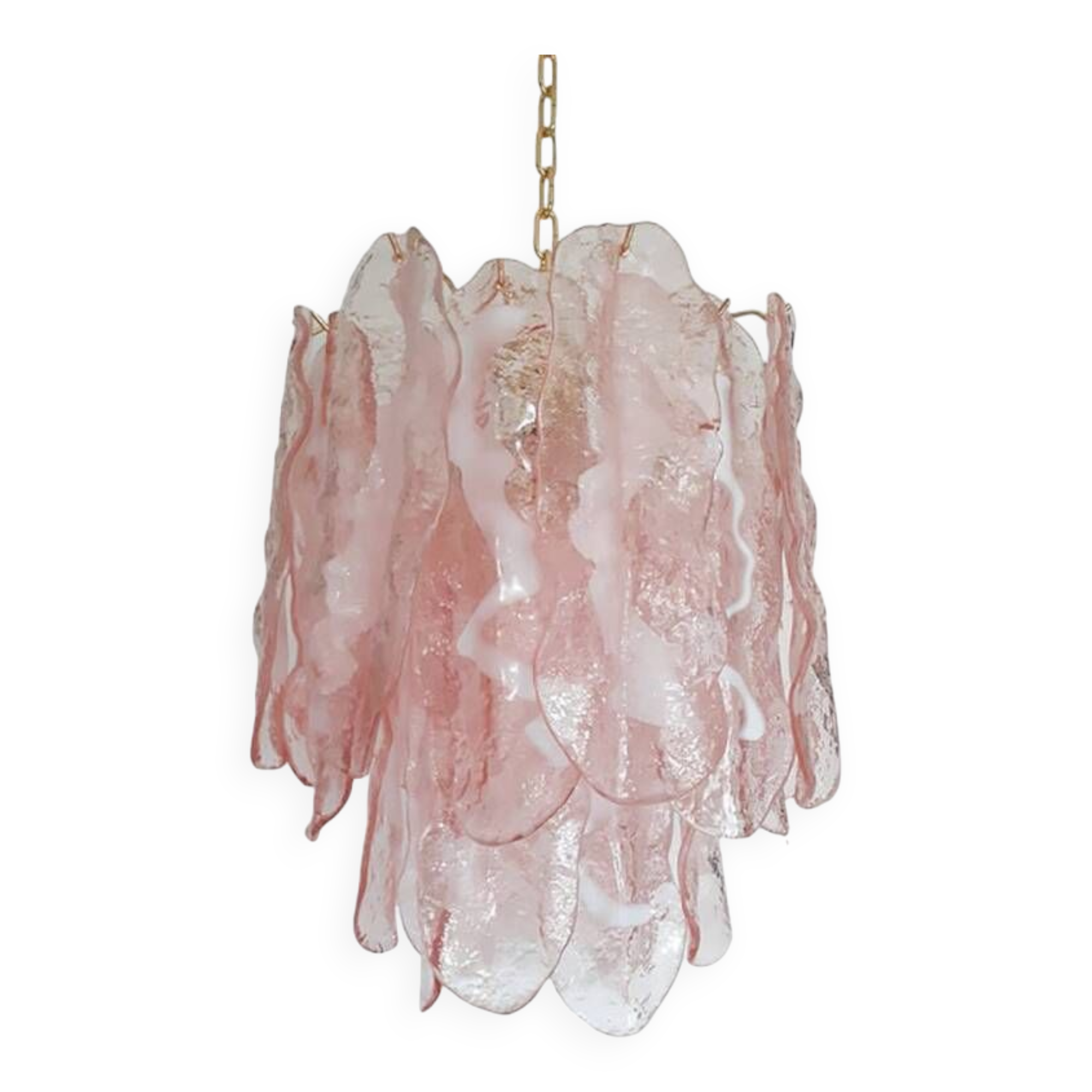 Murano Glass "Spider" Sputnik Chandelier in Pink and White