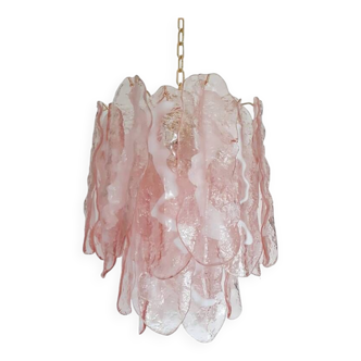 Murano Glass "Spider" Sputnik Chandelier in Pink and White