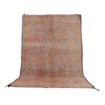 Peach Vintage Moroccan Rug 203 x 302 cm - Berber Wool Rug - Handmade Rug
