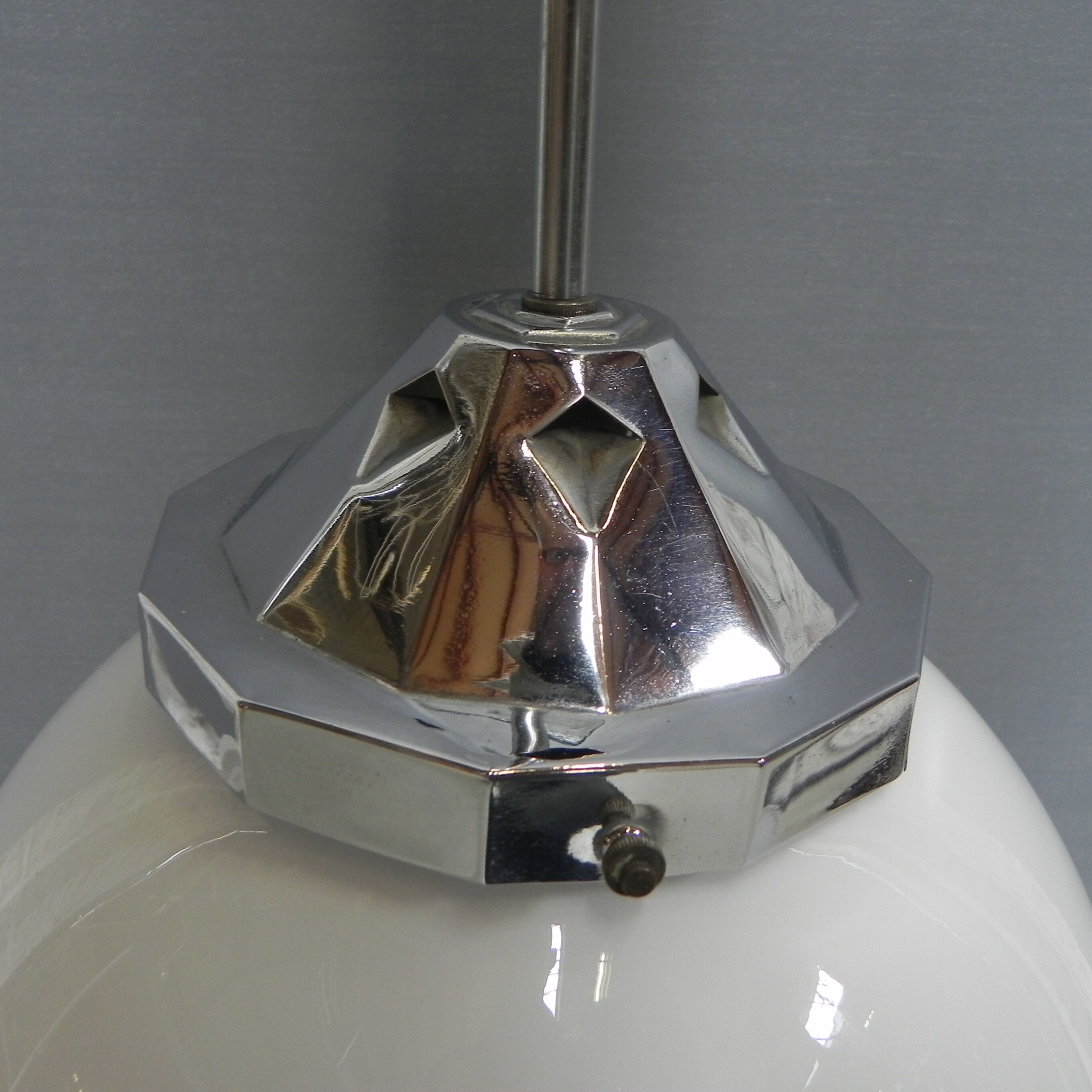 Art Deco hanging lamp with glass globe