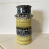 VEB Haldensleben 3092/D Vase - Small Yellow & Gray East-German GDR Ceramics