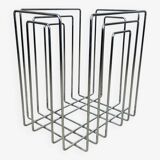 Chrome metal magazine rack by Willi Glaeser for TMP, 1980s.