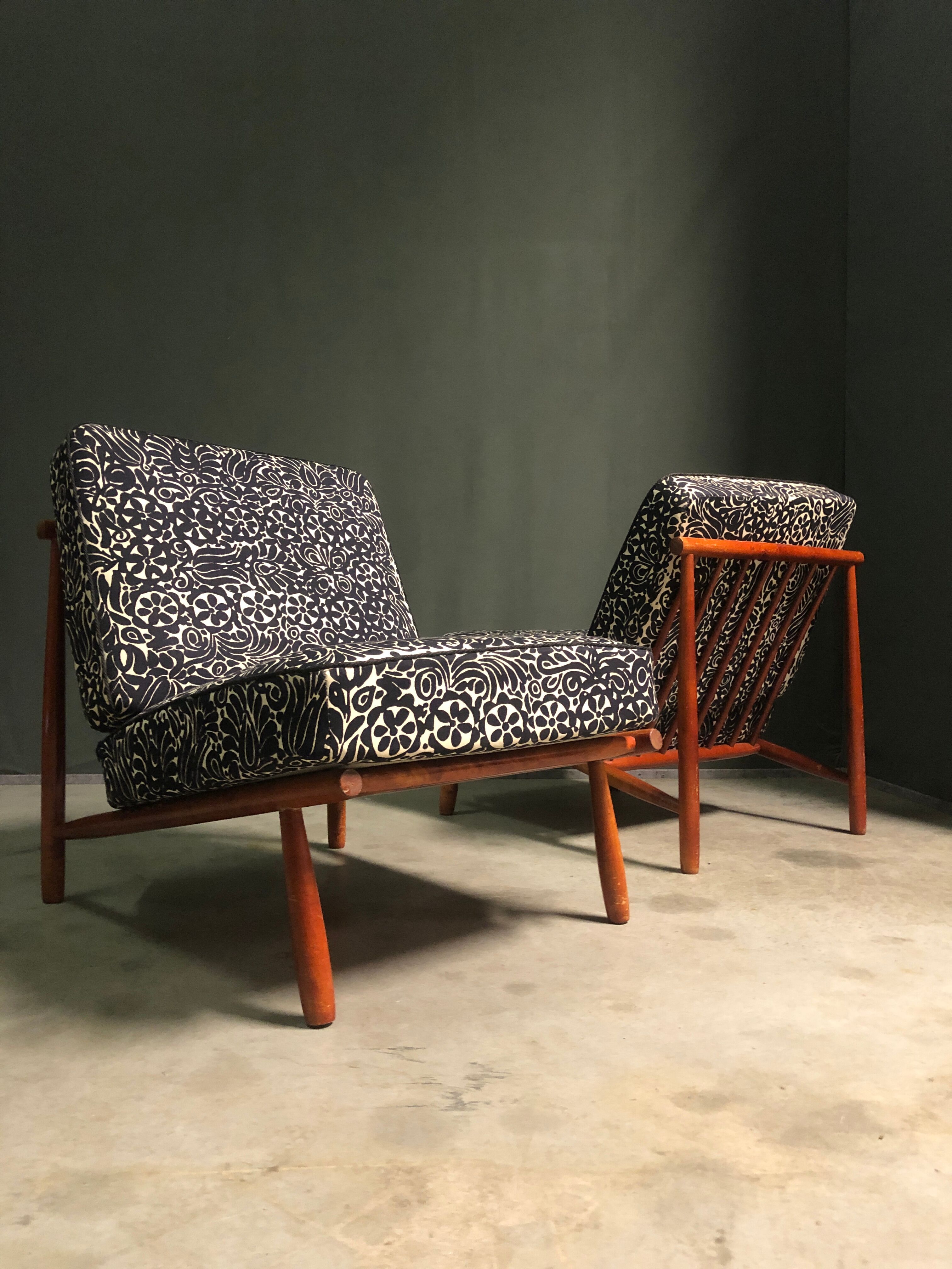 2 x Alf Svensson Domus 1 armchairs for Dux, 1950's