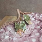 Vintage Italian barbotine grape plate – G.b.c. Made in Italy