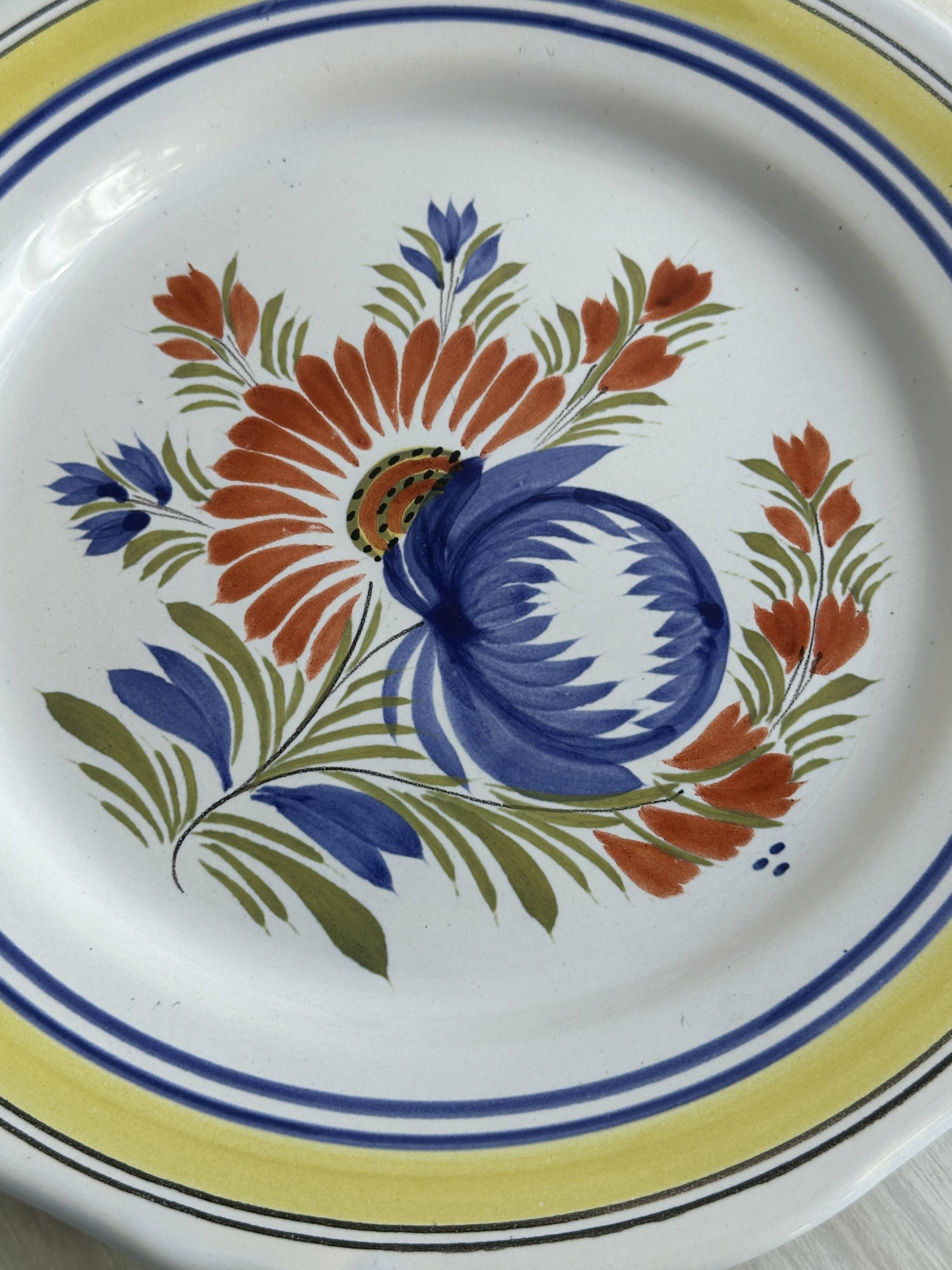 Quimper Henriot hand painted plate.