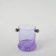 Set consisting of 5 cocktail glasses and an ice bucket, purple and chrome, made in Italy, 1960.