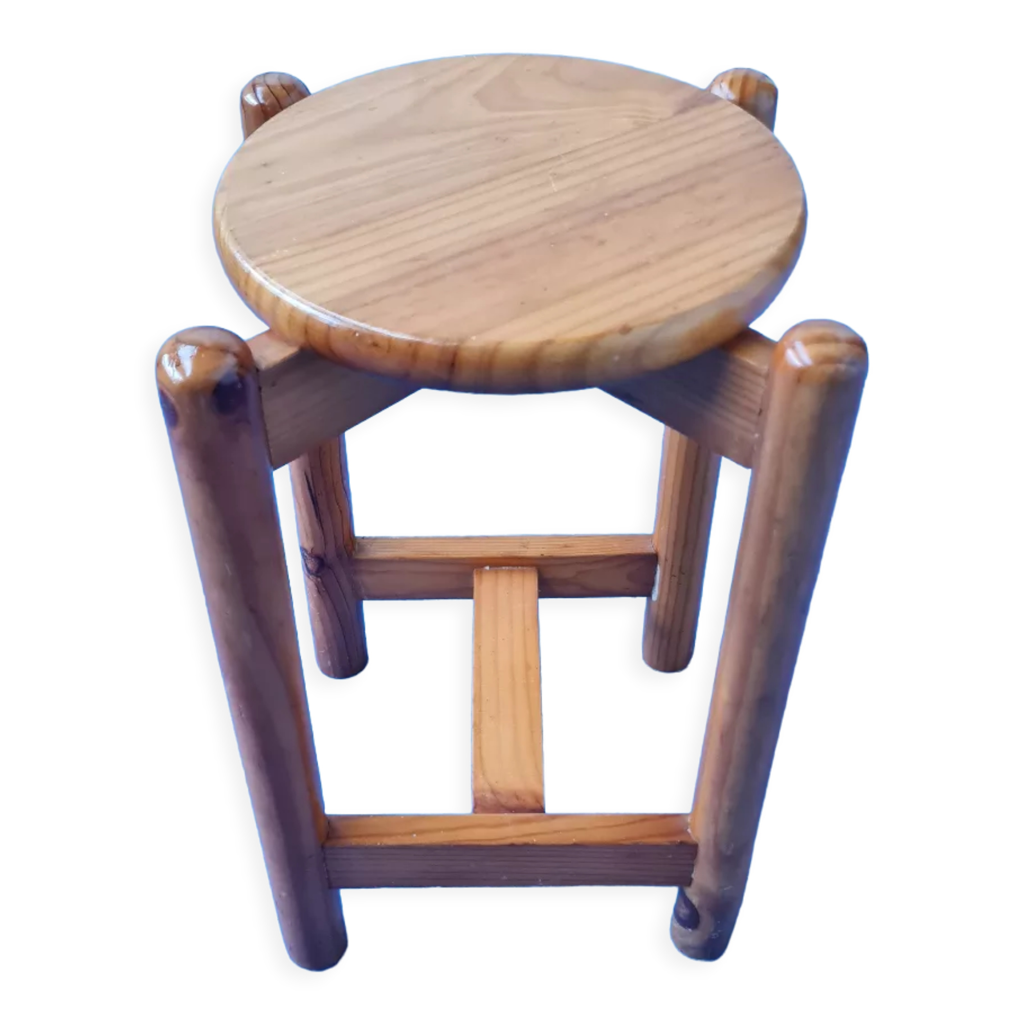 Solid pine stool 1970