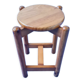 Tabouret en pin massif 1970