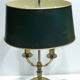 Bronze hot water bottle lamp with tin blind 2 lights