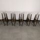 suite of 6 wooden chair and marbled grey white skai
