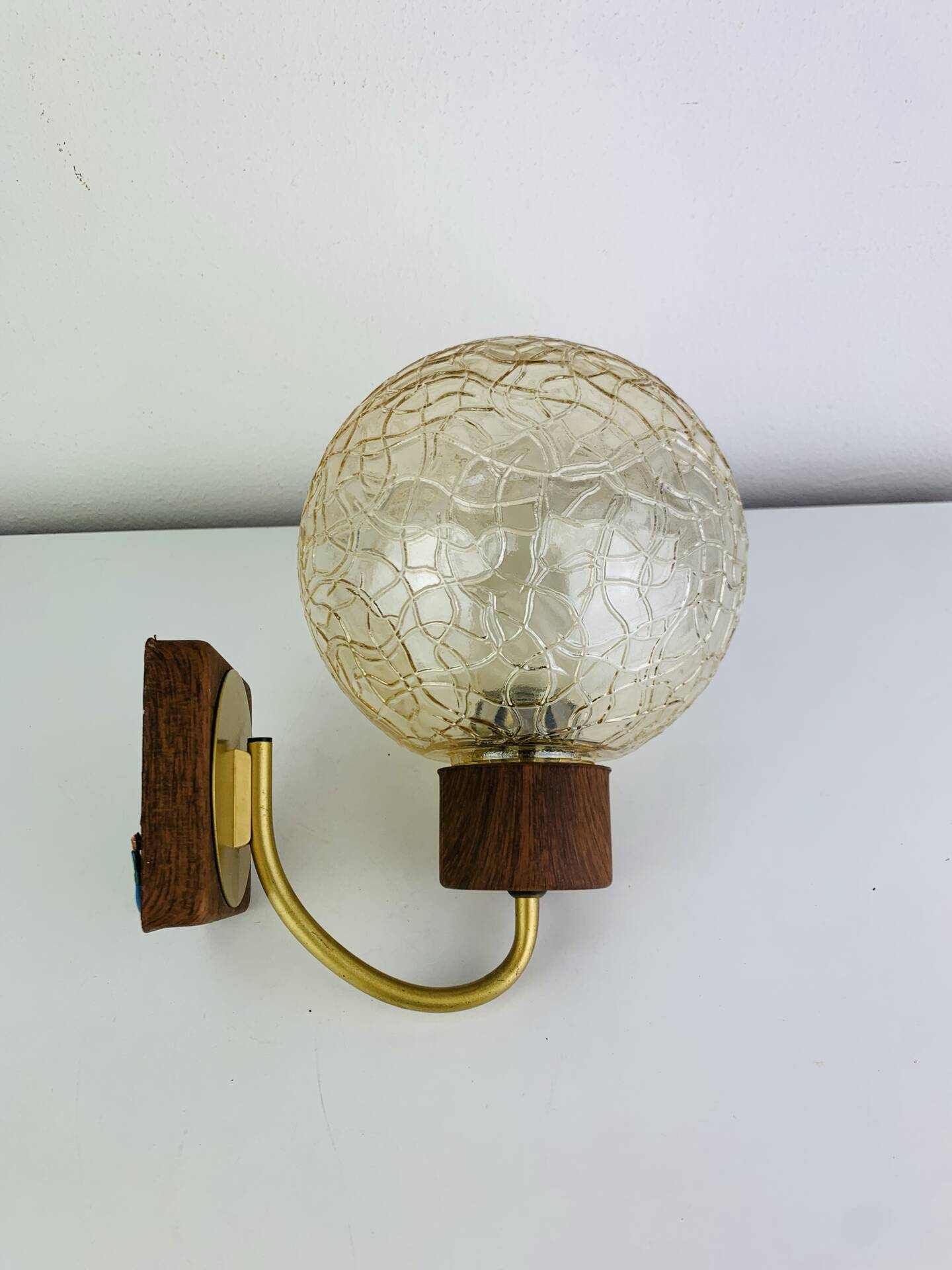 Globe glass wall light from the 1960s in Scandinavian style.