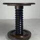 French brutalist wood turned side table in the style of Charles Dudouyt