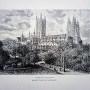 La cathédrale de Canterbury, illustration imprimée en 1879.