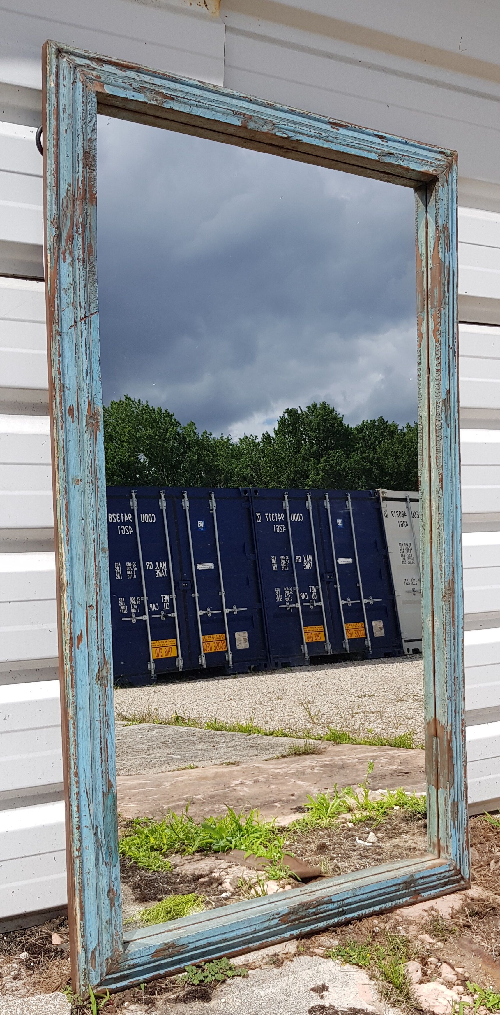 Old Burmese teak mirror 140x80cm
