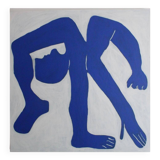 Figurative painting on unique stretched canvas 80X80cm