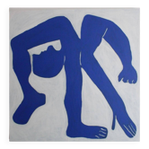 Figurative painting on unique stretched canvas 80X80cm