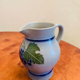Vintage pitcher / carafe in blue Alsace stoneware - signed “Fortuné Schmitter”