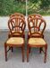 4 country-style medallion chairs in solid cherry with rush seats from the 1990s.