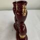 Bordeaux and Gold glazed earthenware candlestick attributed to Vallauris, 1950s