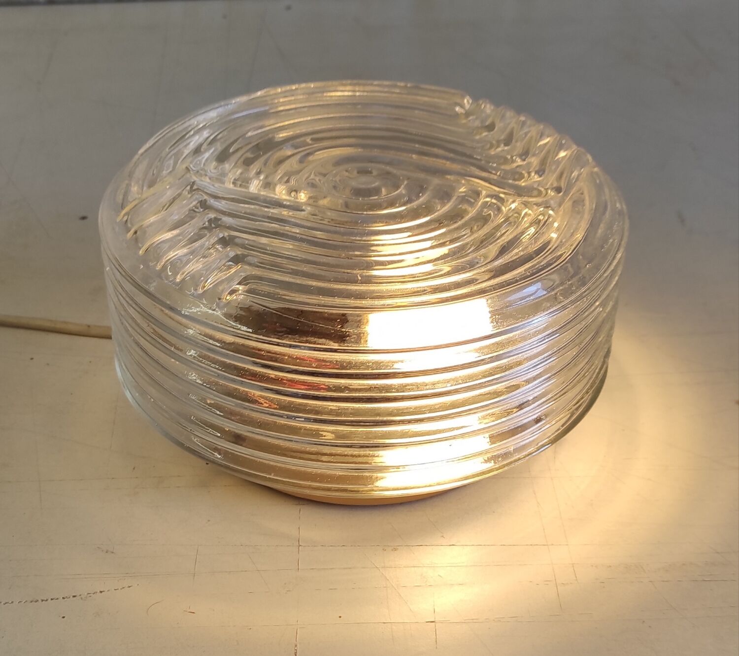 Ceiling light or wall lamp in Bauhaus style made of glass - mid 20th century.