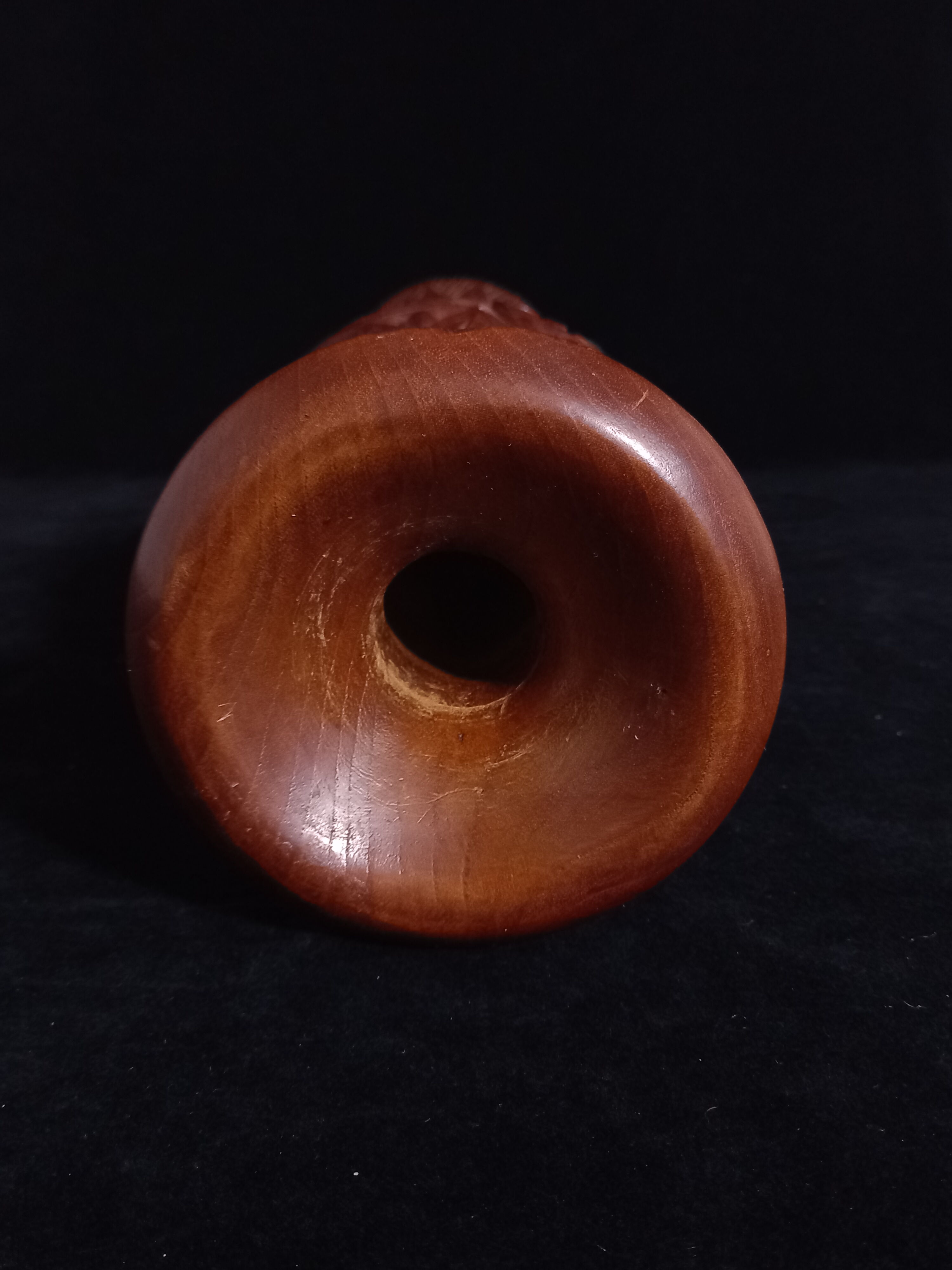 Exotic vase in carved wood