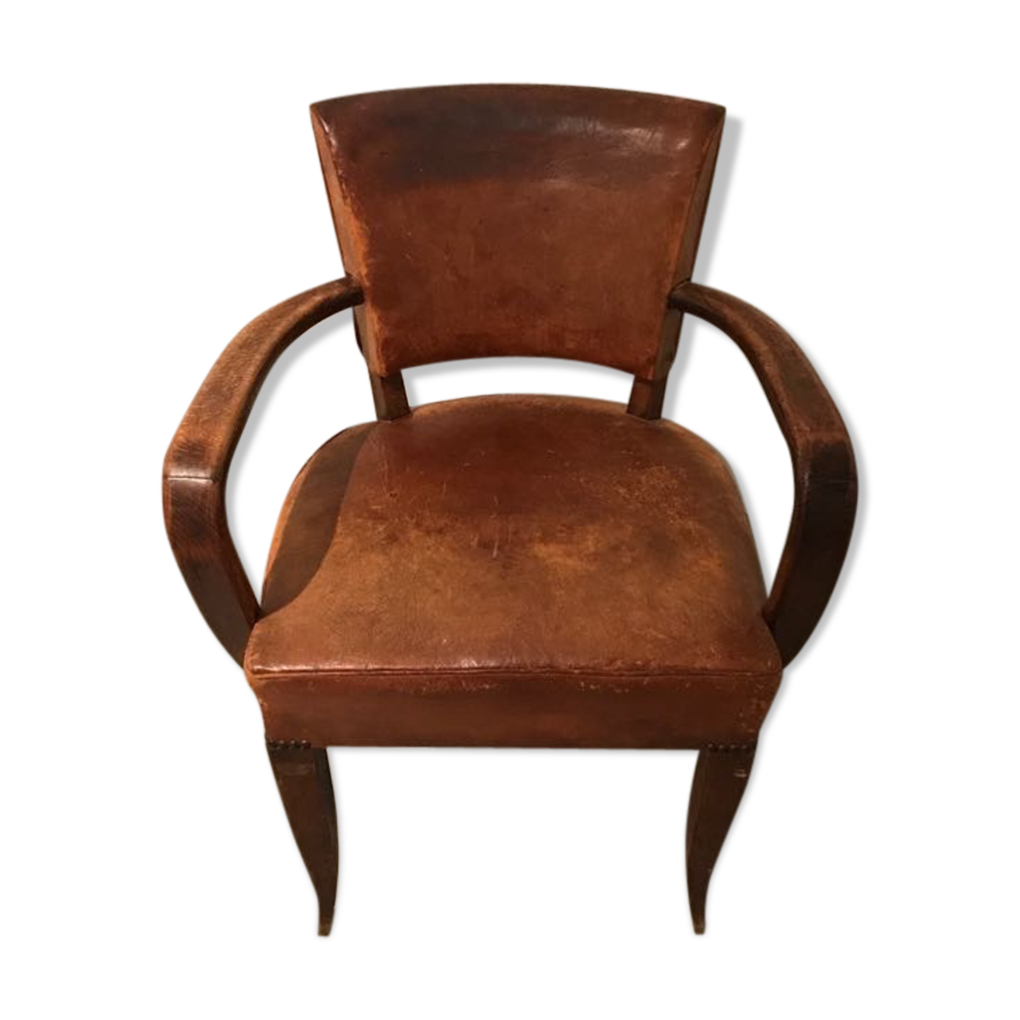 Fauteuil bridge en cuir